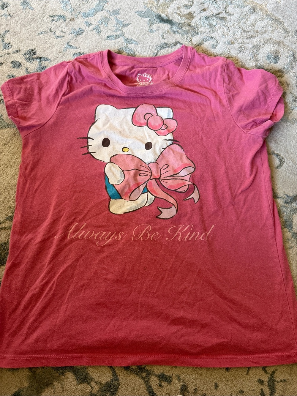 Hello Kitty Pink Graphic Tee with Bow and Script